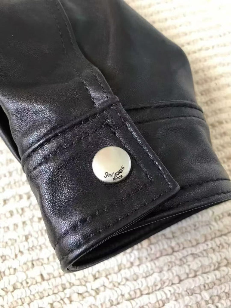 Saint Laurent Bomber Jacket in Grained Leather, Size 36/38/40