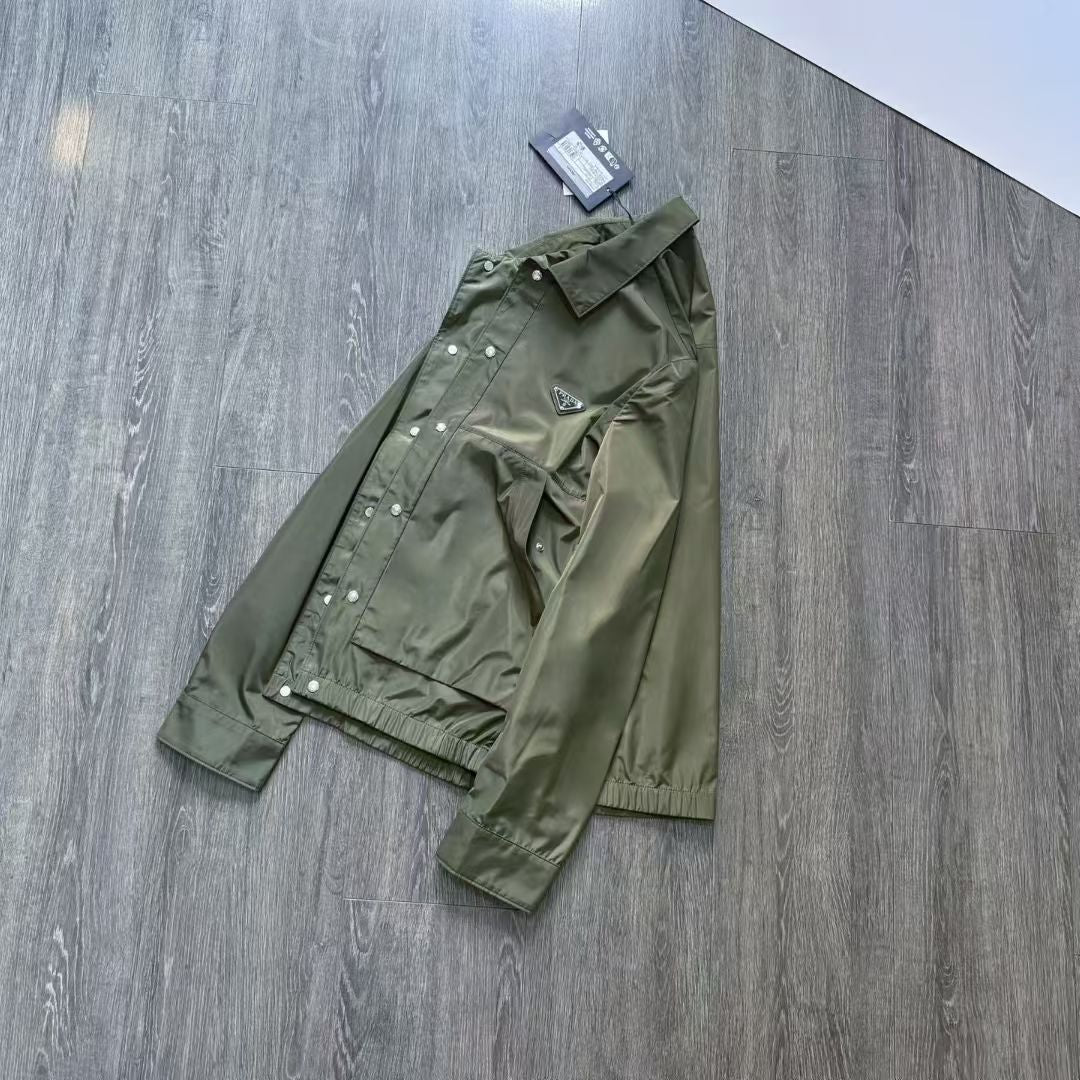 Prada Re-Nylon Jacket in Black/Green/Red, Size S/M/L/XL/XXL