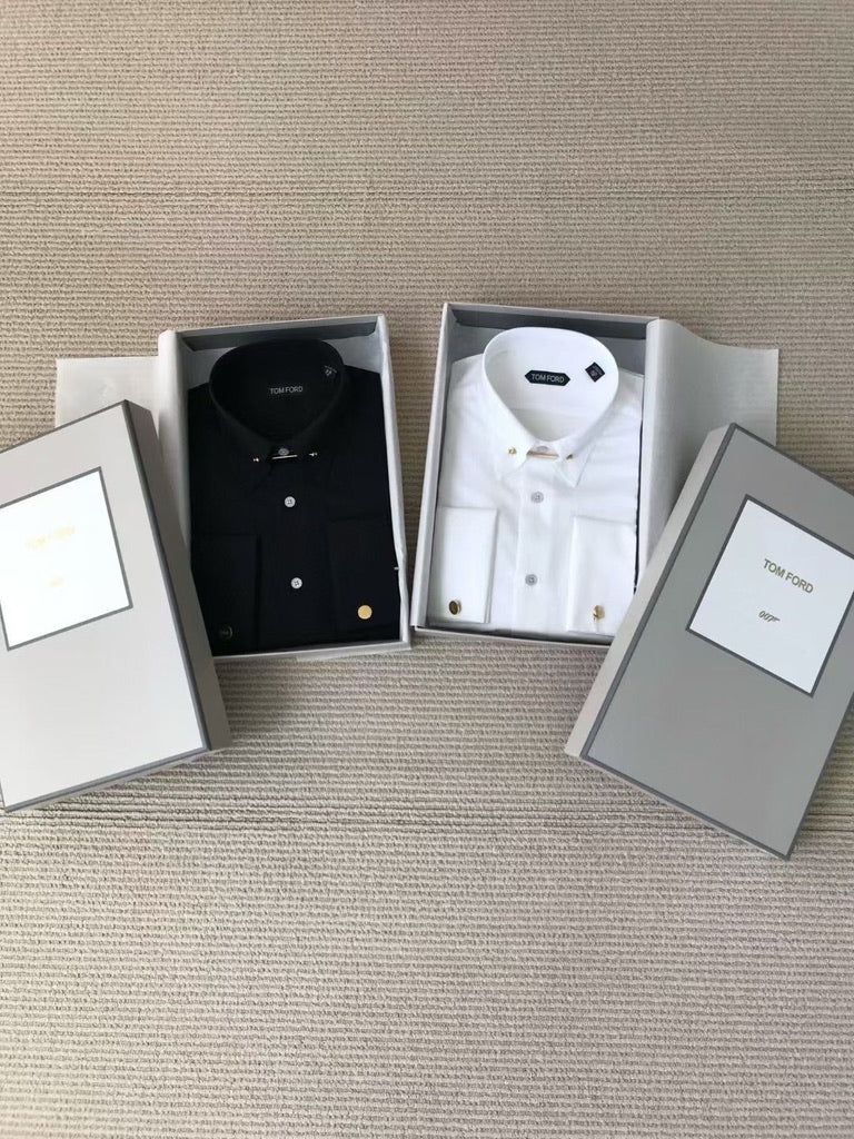 Tom Ford Slim-Fit Pinned-Collar Double-Cuff Cotton-Poplin Shirt, Size 39/40/41/42