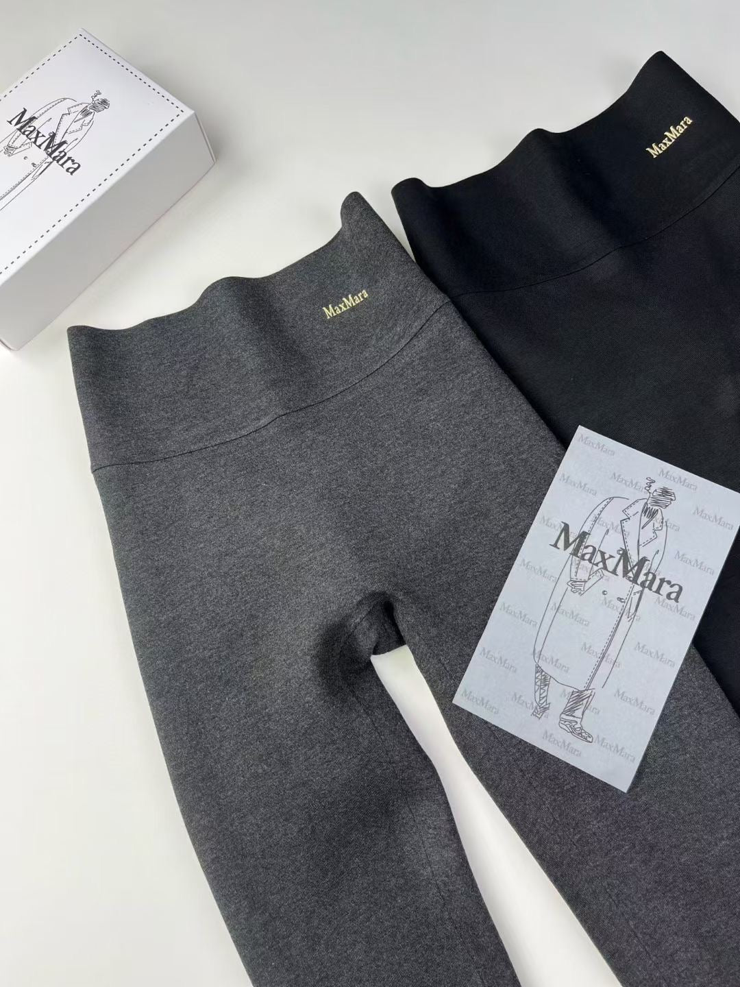 Max Mara Shaping Sanding Leggings in Black/Gray, Size M/L/XL