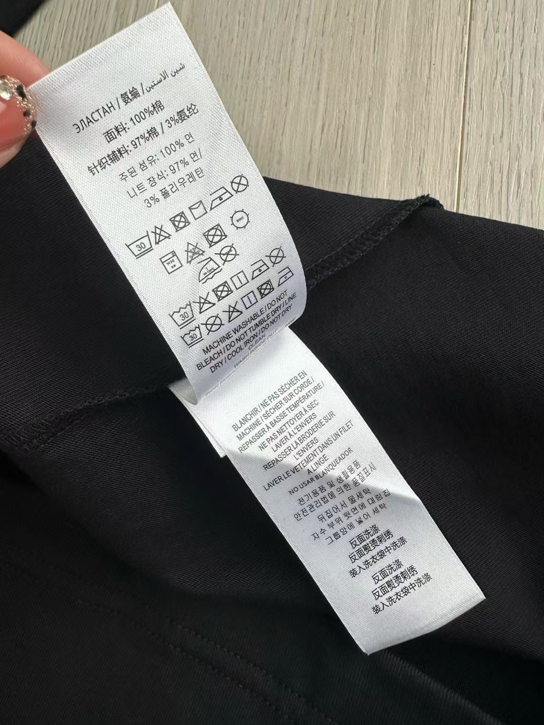 Burberry Long Sleeve Gothic Logo Cotton T-Shirt in Black