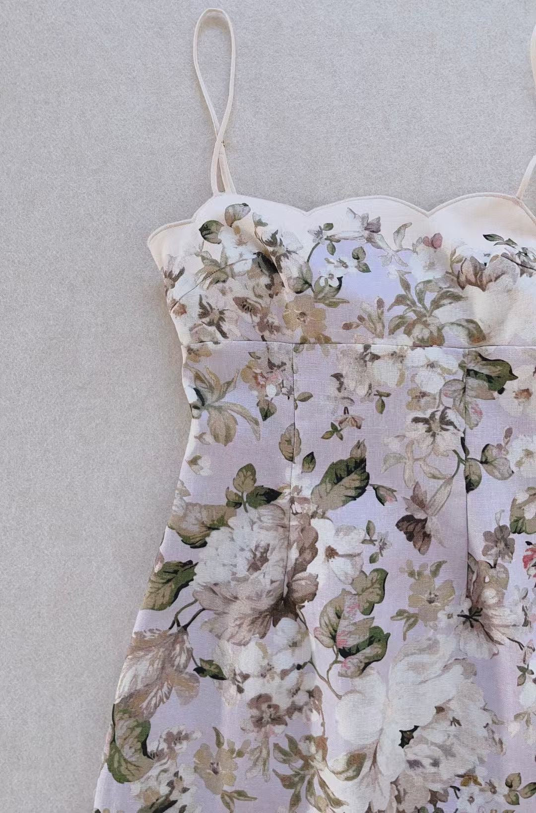 Zimmermann Floral Linen Midi Dress, Size AU 0/1