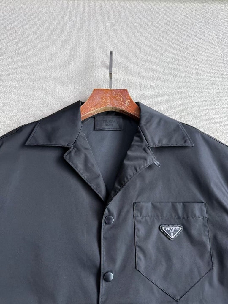 Prada Re-Nylon Short-Sleeved Shirt in Black, Size S/M/L/XL