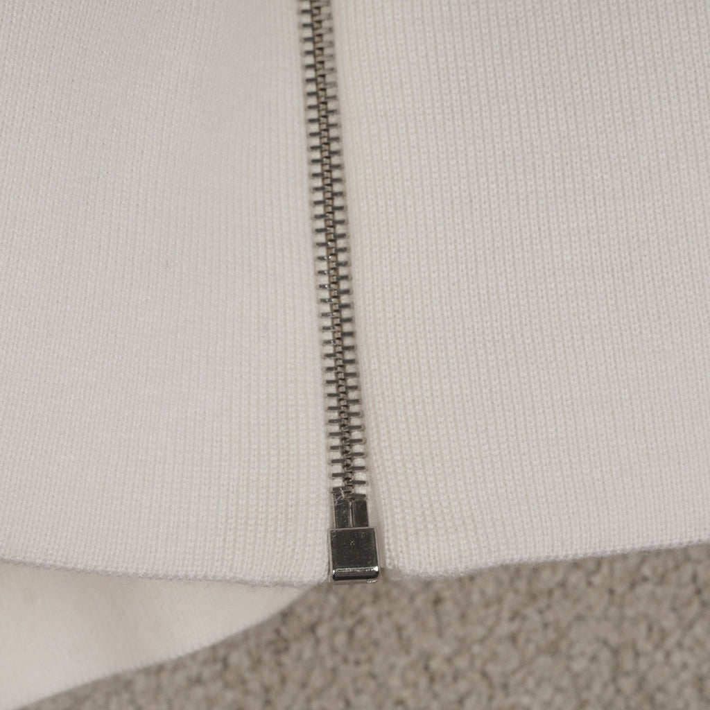 Loewe Wool Anagram Zip-Up Hoodie in White/Black, Size S/M/L