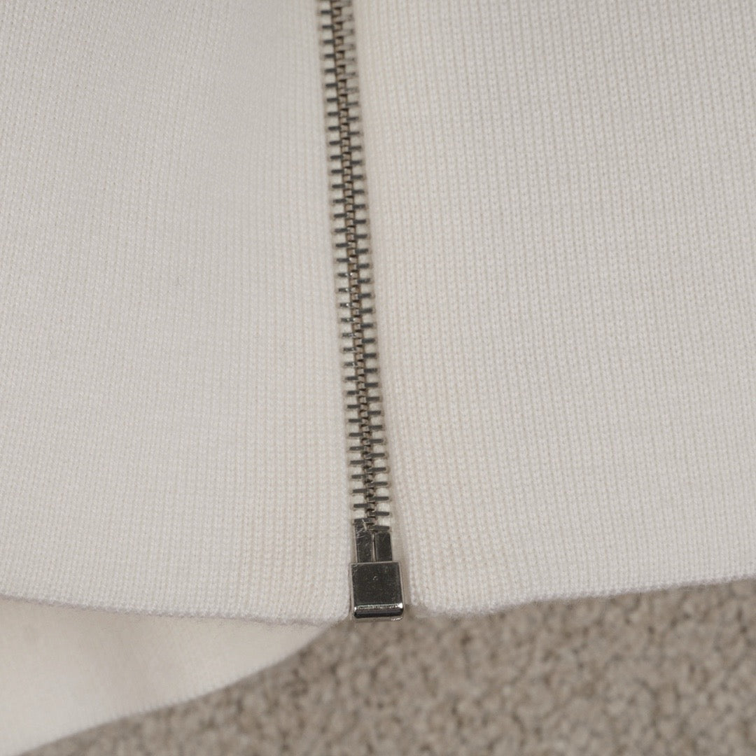Loewe Wool Anagram Zip-Up Hoodie in White/Black, Size S/M/L