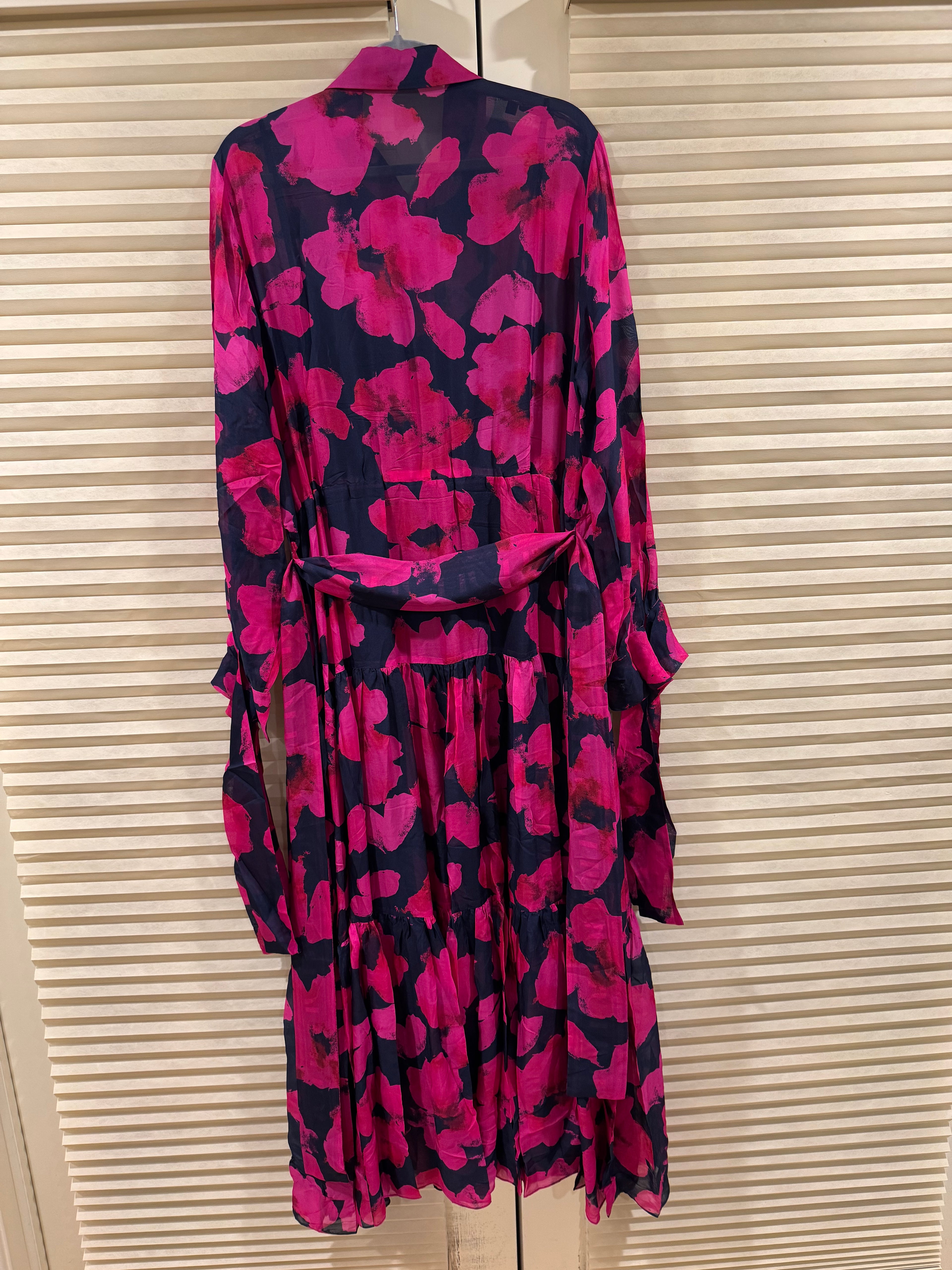 CH Carolina Herrera Silk Floral Belted Maxi Dress, Size XS/S/M/L/XL