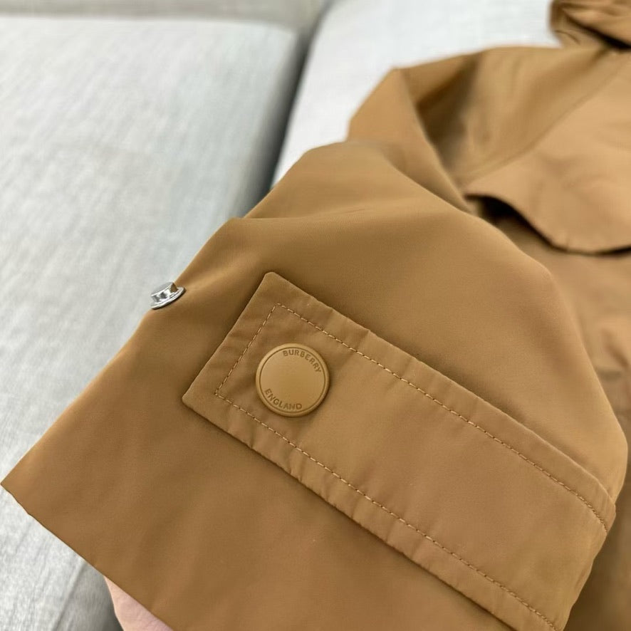 Burberry EKD Zip-Up Lightweight Hooded Parka, Size US 2/4/6/8