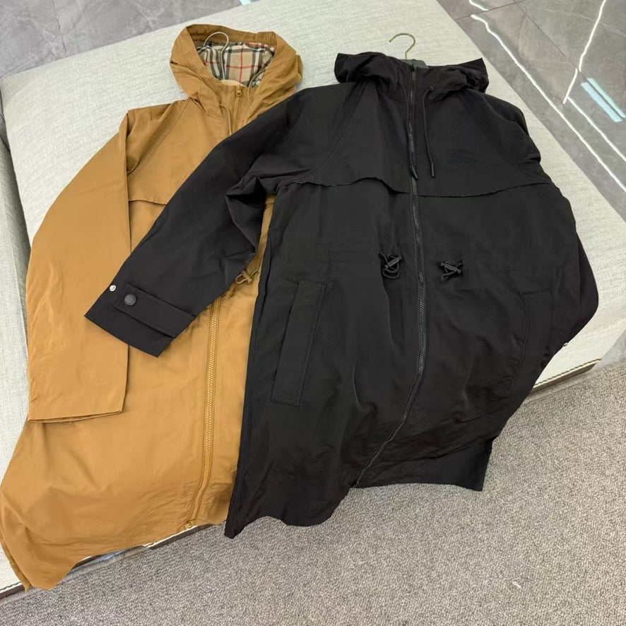 Burberry EKD Zip-Up Lightweight Hooded Parka, Size US 2/4/6/8