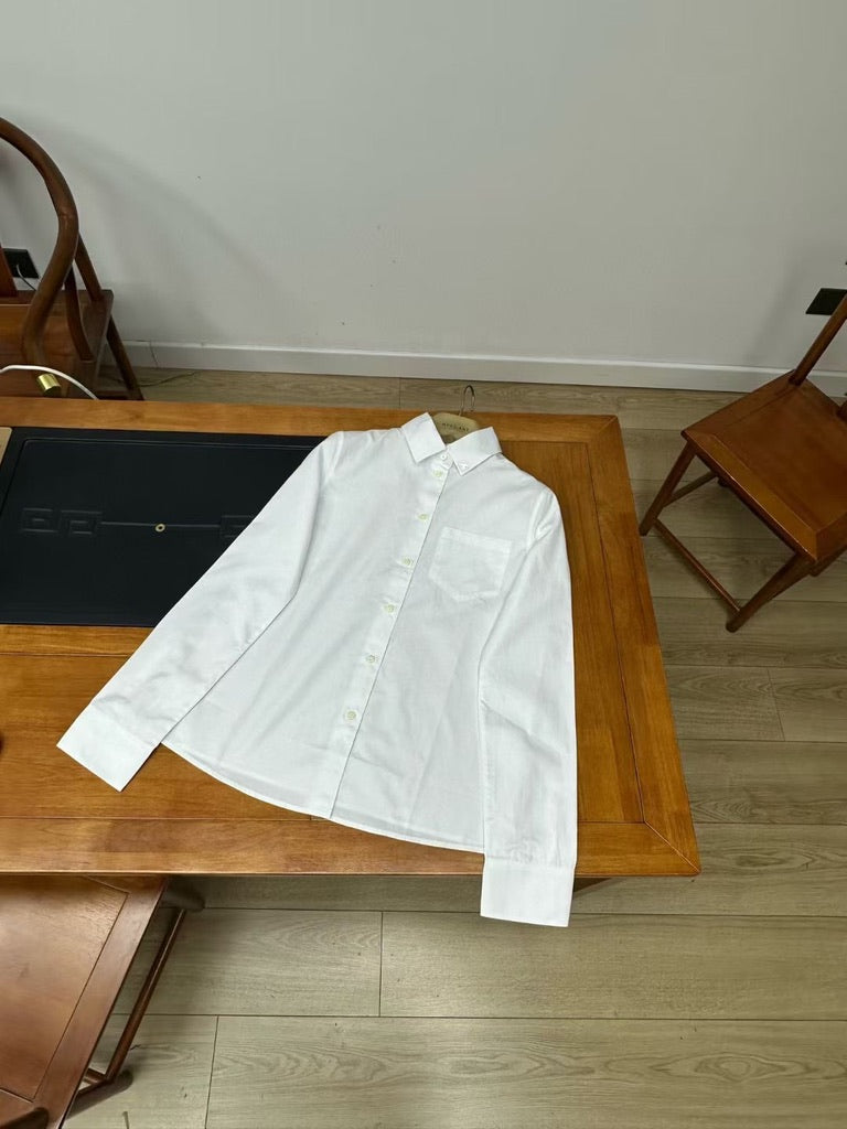 Prada Women White Cotton Poplin Dress Shirt, Size FR 36/38/40/42