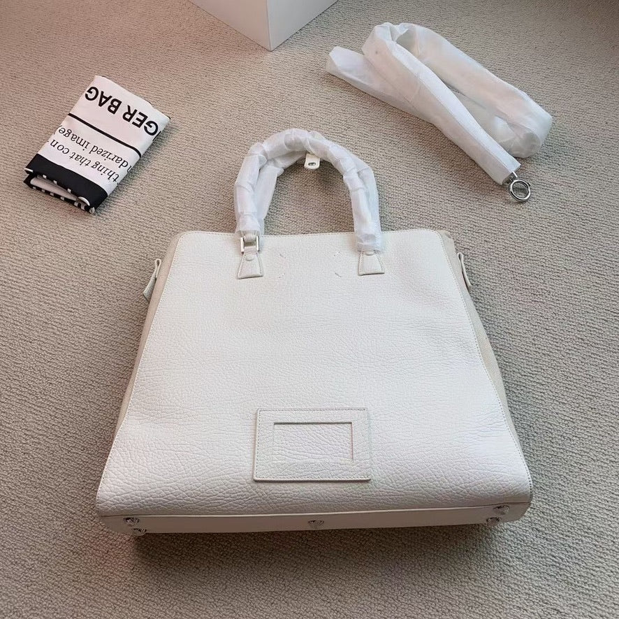 Maison Margiela 5AC Leather Backpack in White (14 x 12.5 x 4 in)