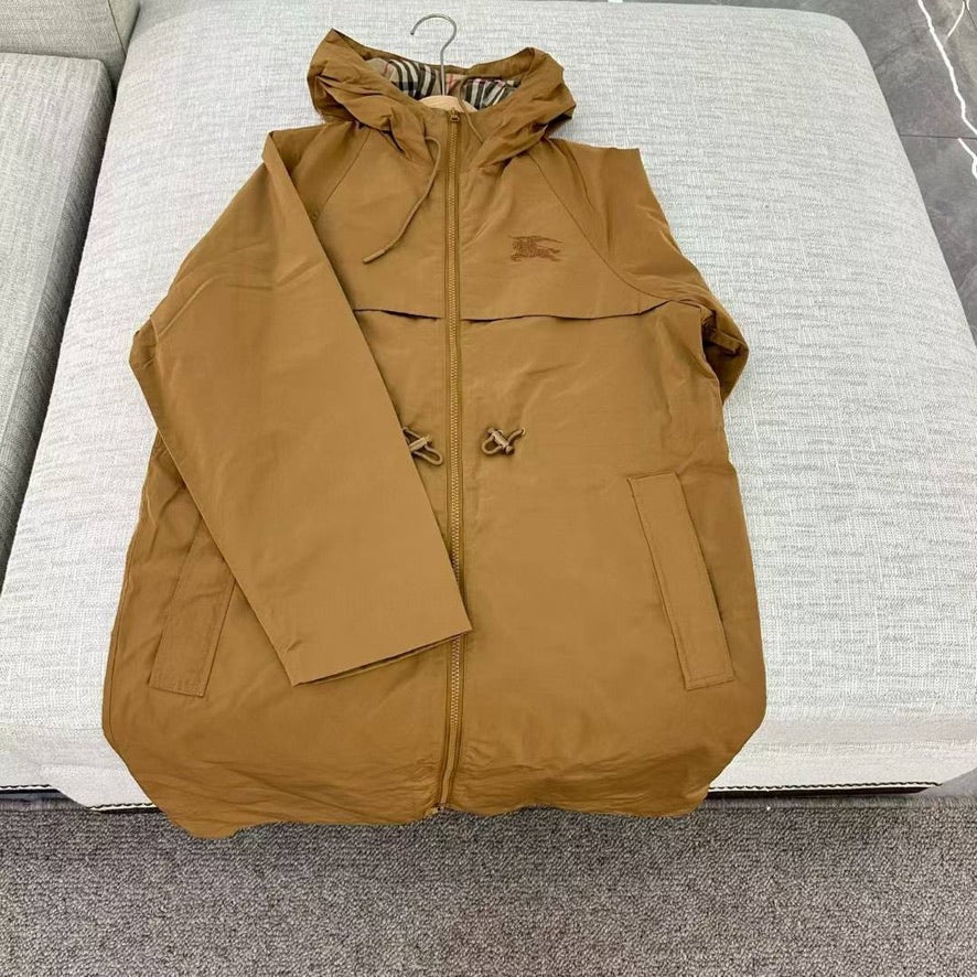 Burberry EKD Zip-Up Lightweight Hooded Parka, Size US 2/4/6/8