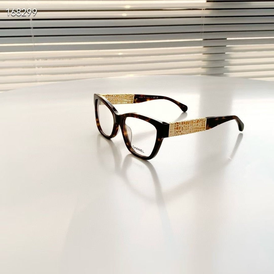 Chanel Cate Eye Optical Glasses in Red/Black/Brown CH3477