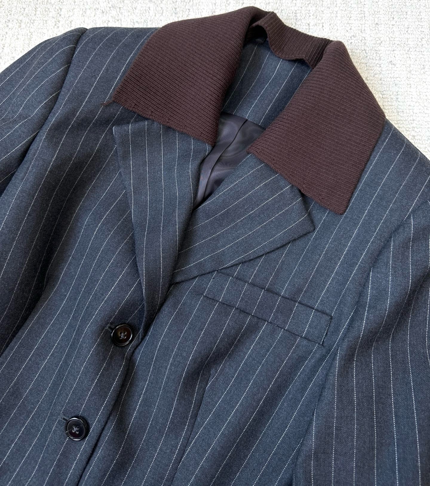 Miu Miu Pinstripe Single-Breasted Blazer Jacket & Pants Set, Size 36/38/40