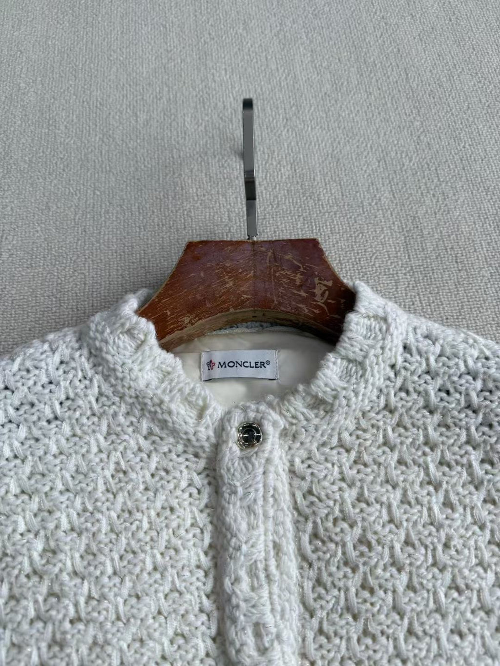 Moncler Padded Wool & Cotton Long Cardigan, Size 0/1/2/3
