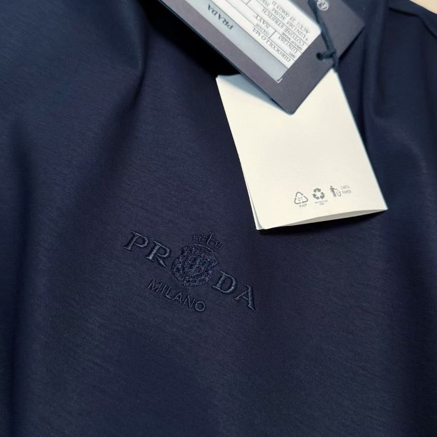 Prada Embroidered Logo Cotton T-Shirt, Size S/M/L/XL/XXL