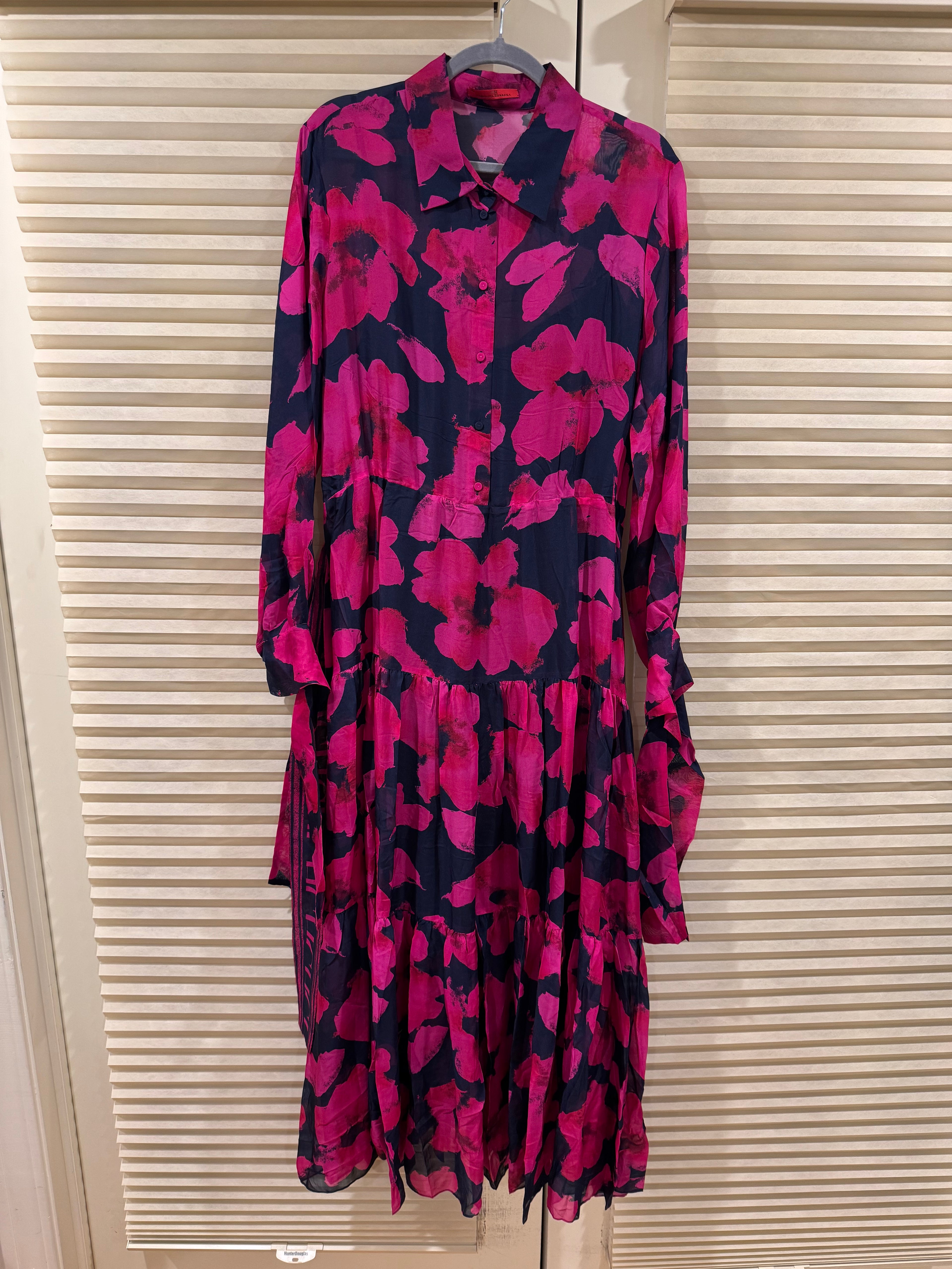 CH Carolina Herrera Silk Floral Belted Maxi Dress, Size XS/S/M/L/XL