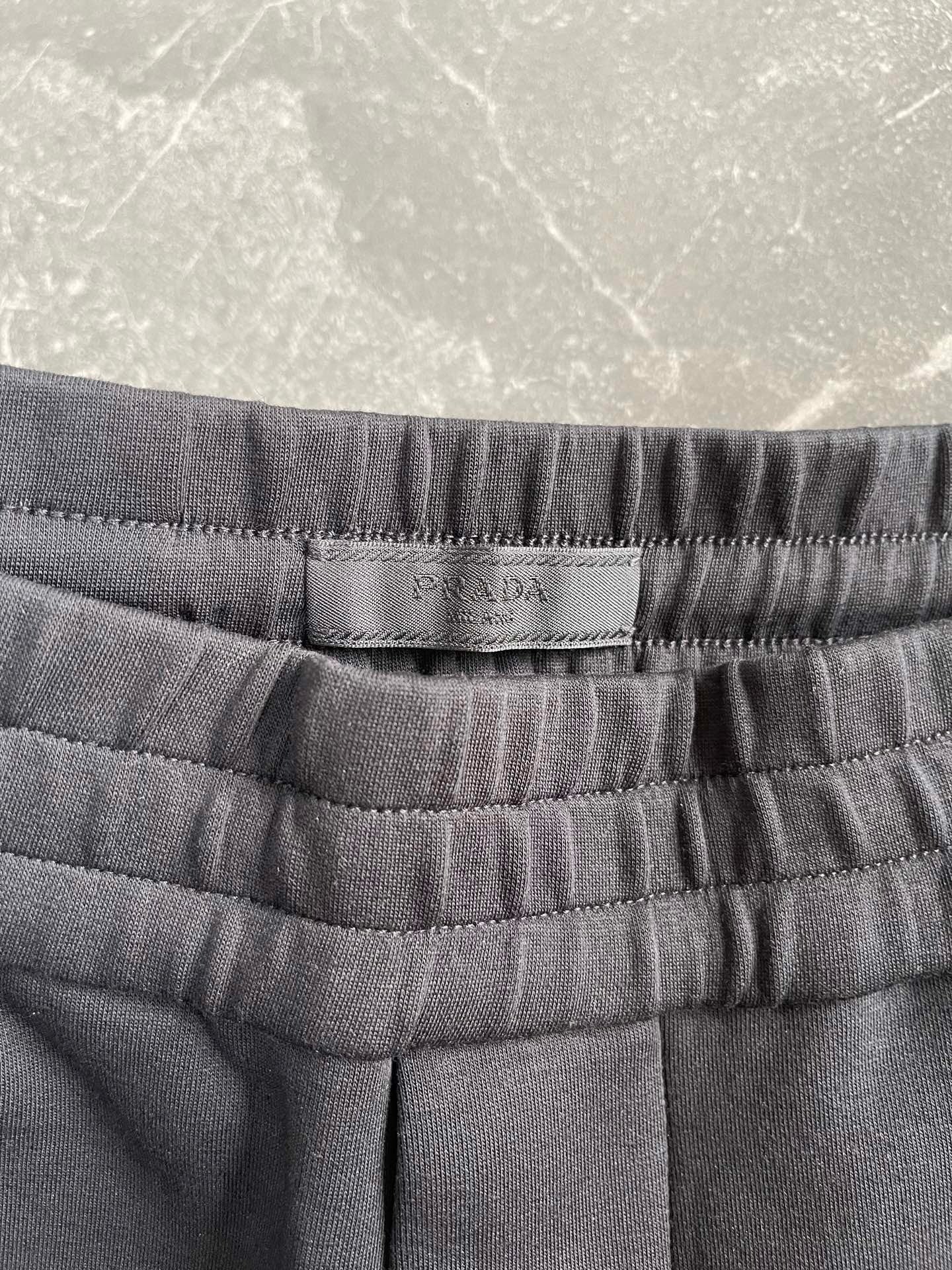 Prada Triangle-Logo Cotton Shorts in Black, Size S/M