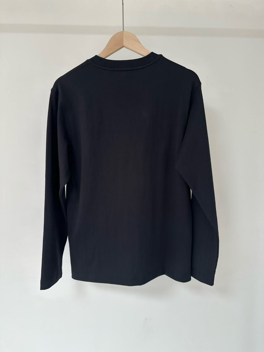 Burberry Long Sleeve Gothic Logo Cotton T-Shirt in Black