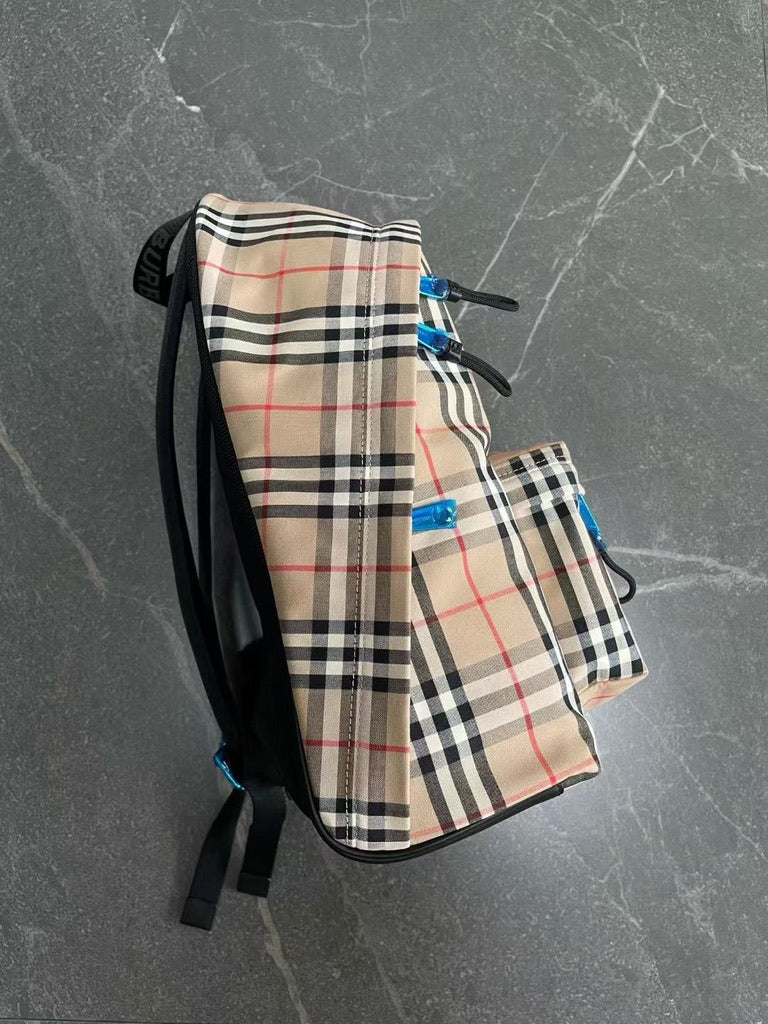 Burberry Checked Cotton-Blend Backpack (16 x 14 x 6 in)