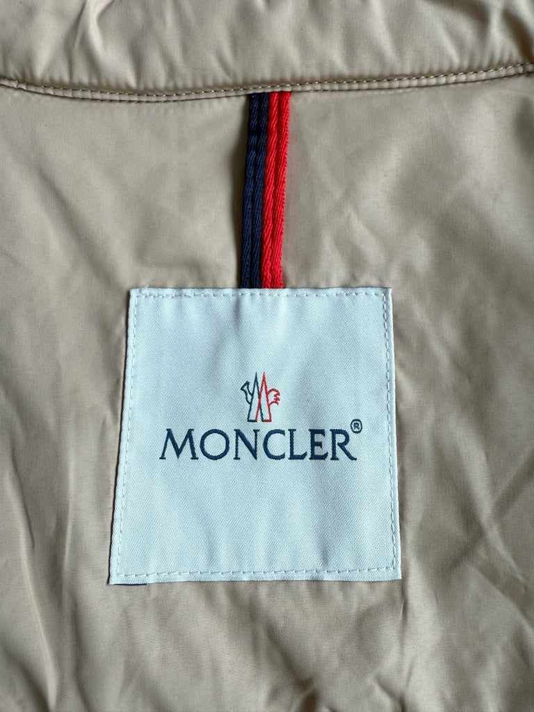 Moncler Craon Square-Quilted Short Padded Jacket in Brown/White/Black, Size 1/2/3/4