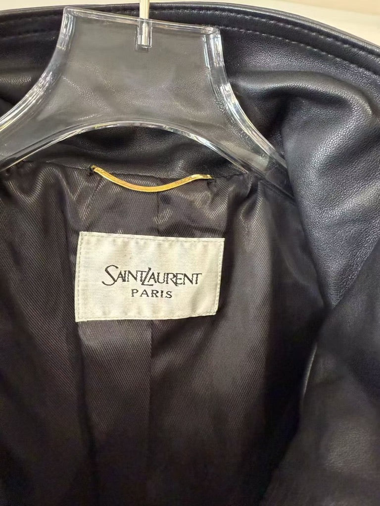 Saint Laurent Bomber Jacket in Grained Leather, Size 36/38/40