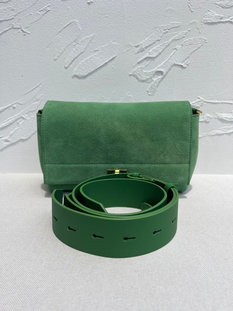 Anya Hindmarch Mortimer Cross-Body Leather Shoulder Bag in Green