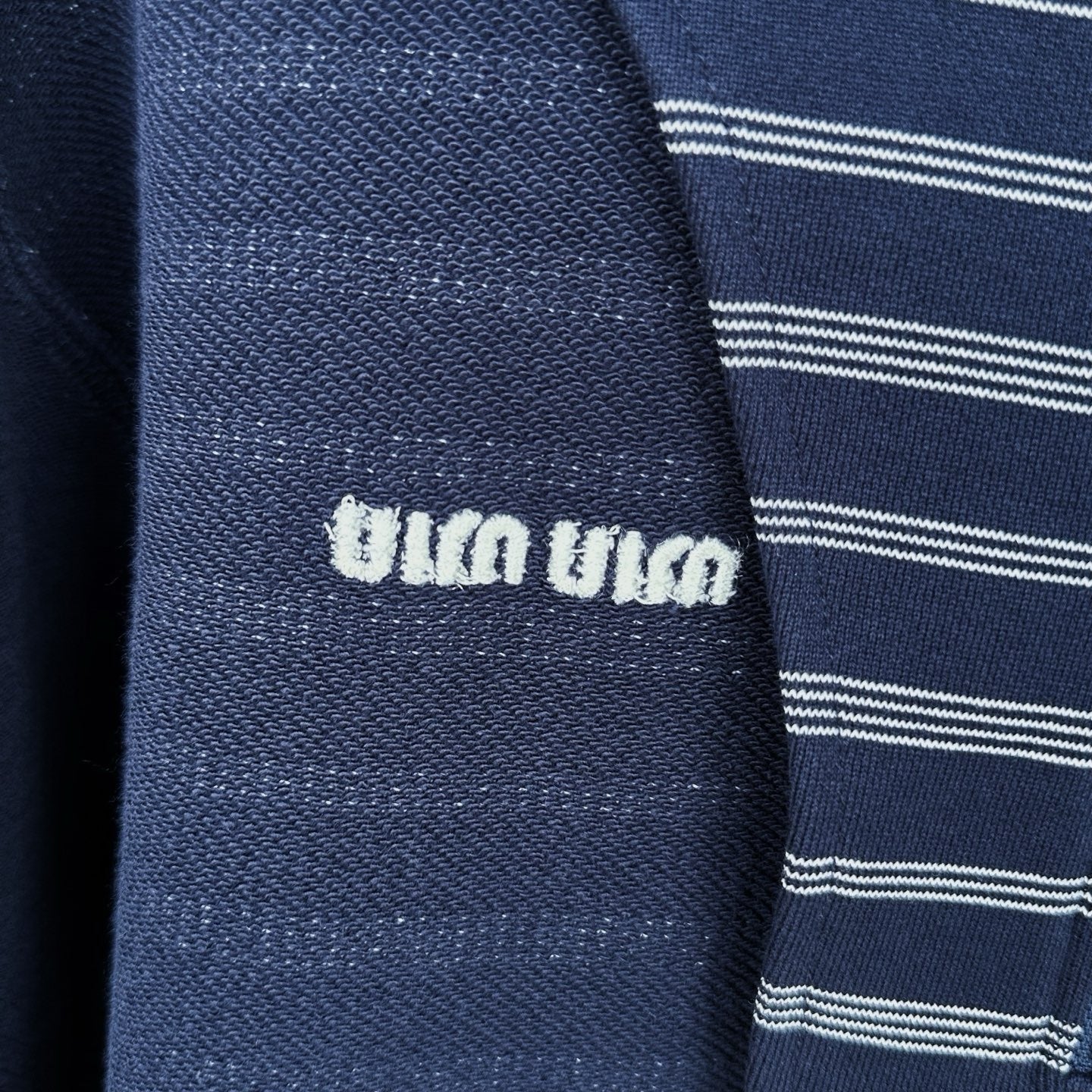 Miu Miu Blue/White Striped Zipper Shirt, Size S/M/L