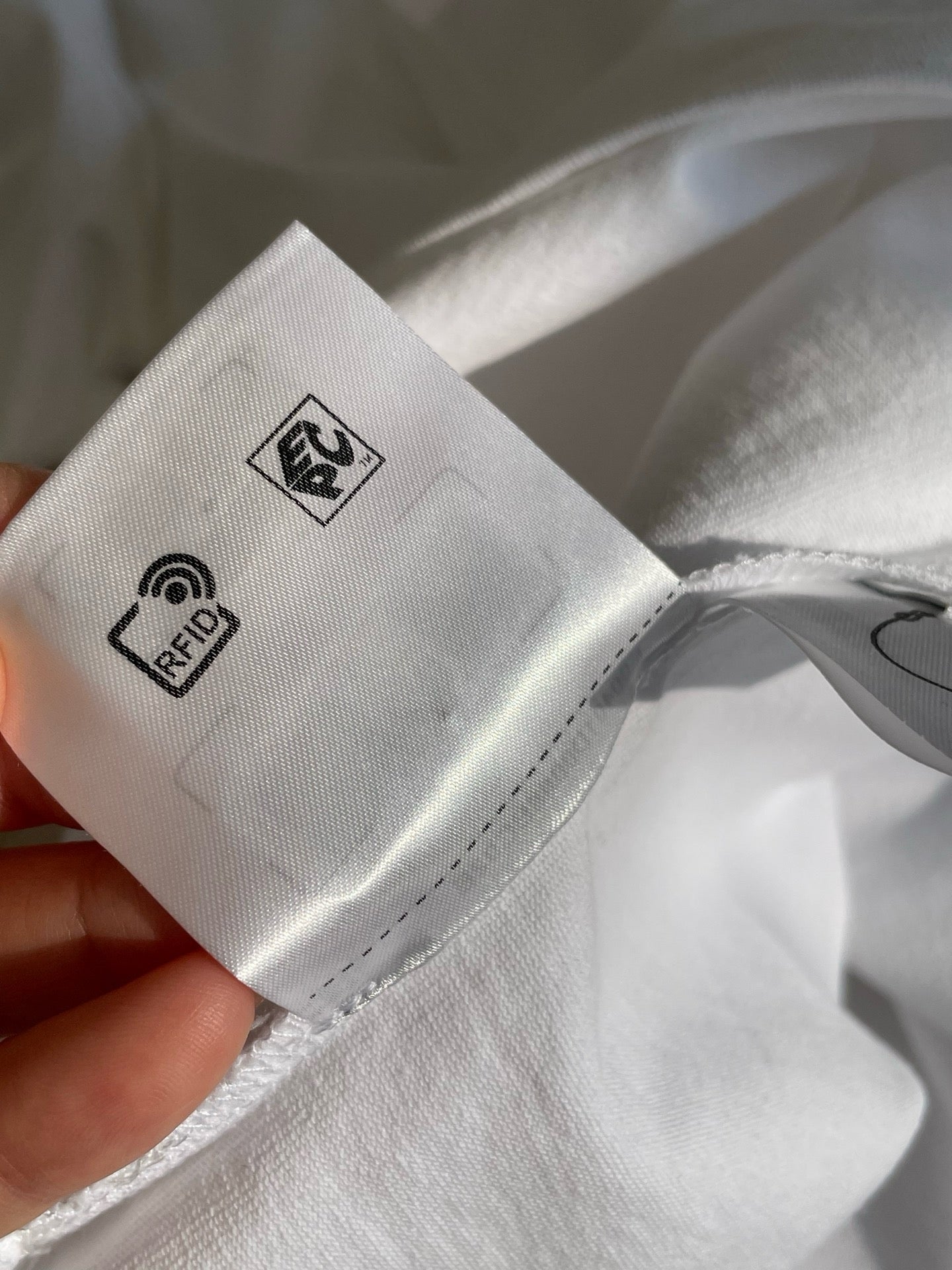 Prada Unisex Pocket Logo Long Sleeve T-Shirt in White, Size S/M/L/XL