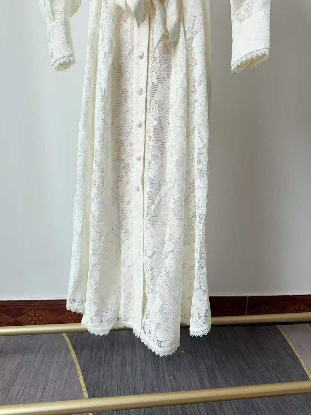 Zimmermann Pleated Lace Midi Dress, Size AU 0P/0/1/2