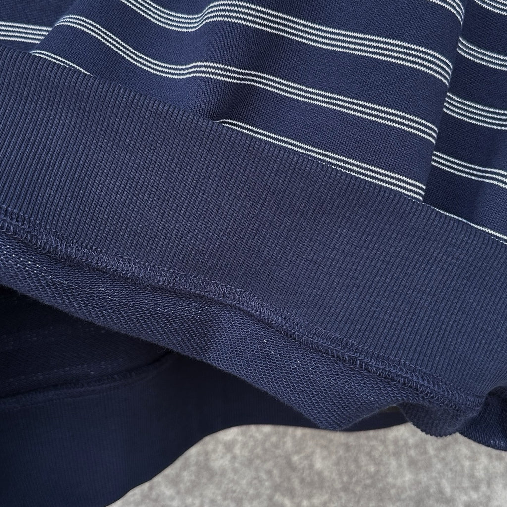 Miu Miu Blue/White Striped Zipper Shirt, Size S/M/L