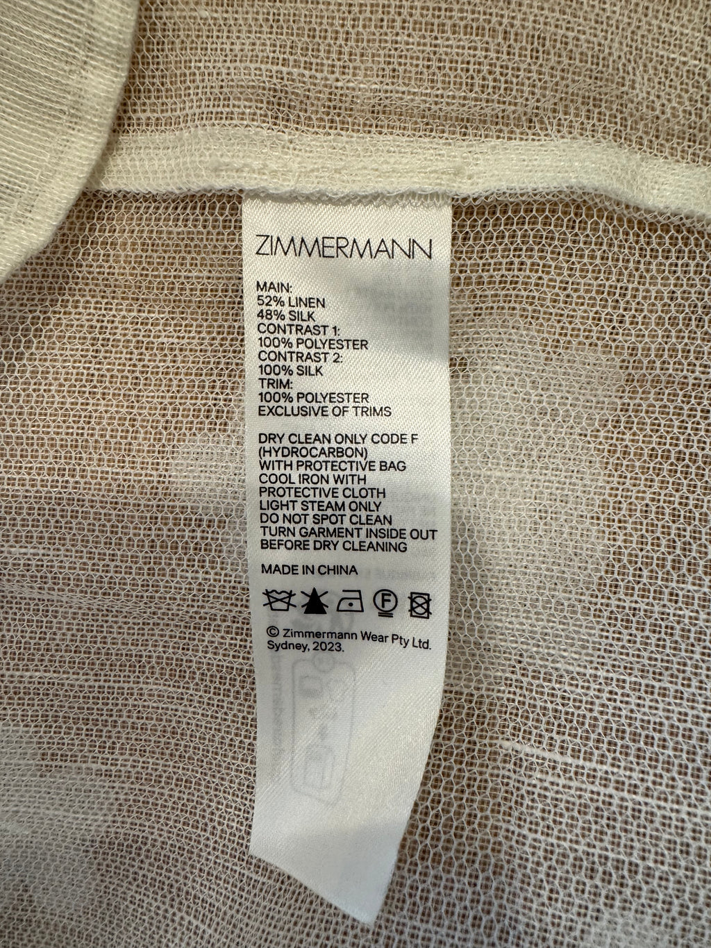 Zimmermann Floral Silk/Linen Blend Belted Minidress, Size AU 1