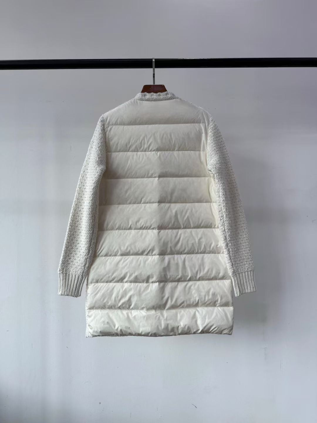 Moncler Padded Wool & Cotton Long Cardigan, Size 0/1/2/3