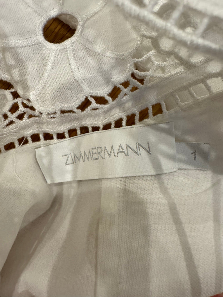 Zimmermann Linen Cami and Shorts Set in White, Size AU 0/1