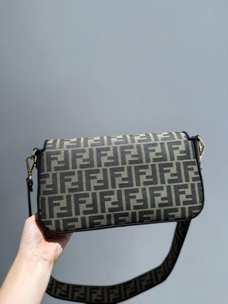 Fendi Medium Size Baguette Fabric Brown