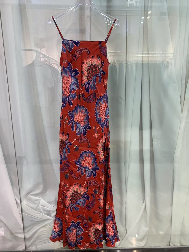 Farm Rio Luang Red Maxi Dress, Size XS/S/M/L/XL