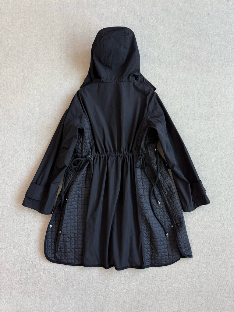 Moncler Meudon 3-in-1 Hooded Down Parka Coat in Beige/Black, Size 0/1/2/3
