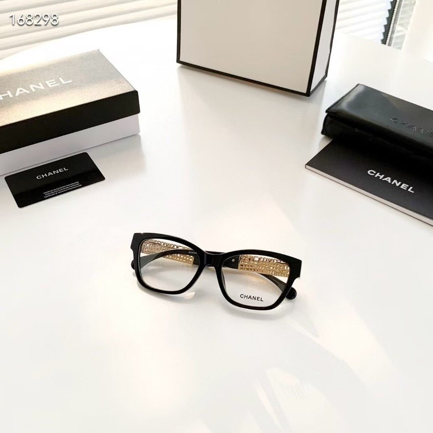 Chanel Cate Eye Optical Glasses in Red/Black/Brown CH3477