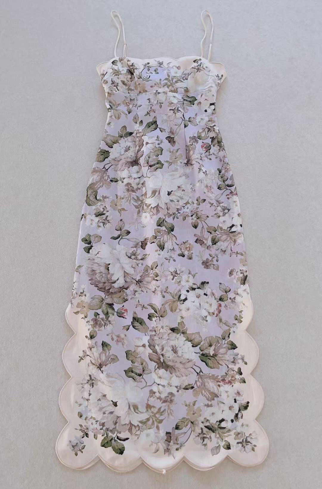 Zimmermann Floral Linen Midi Dress, Size AU 0/1