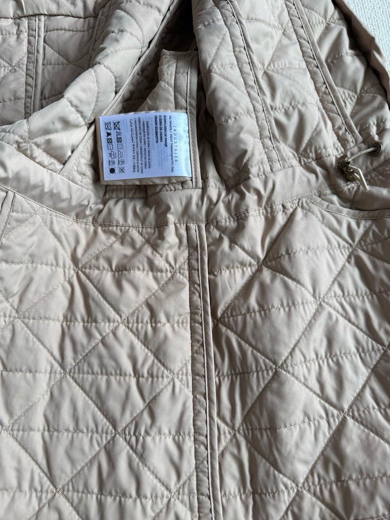 Moncler Craon Square-Quilted Short Padded Jacket in Brown/White/Black, Size 1/2/3/4