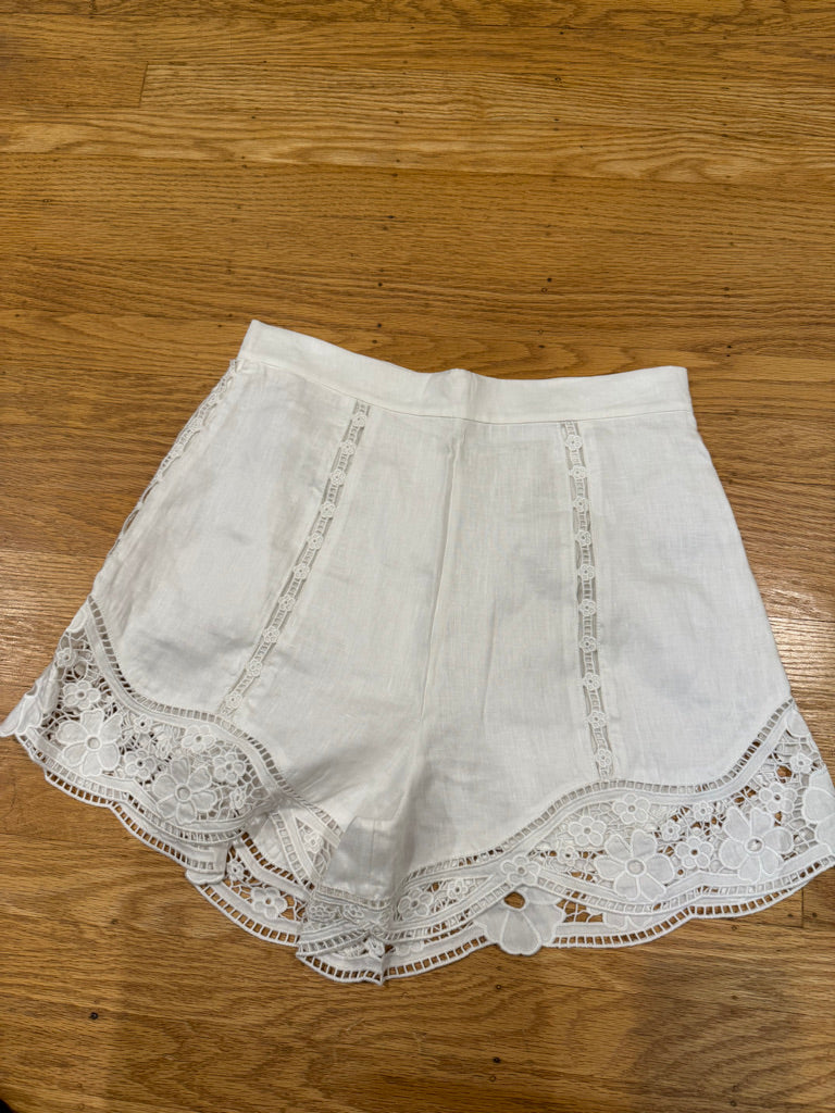 Zimmermann Linen Cami and Shorts Set in White, Size AU 0/1