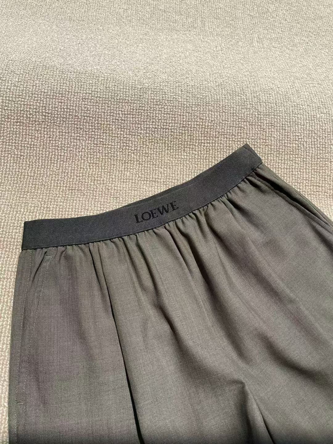 Loewe Wool Straight Leg Pants in Black/Gray, Size XS/S/M/L