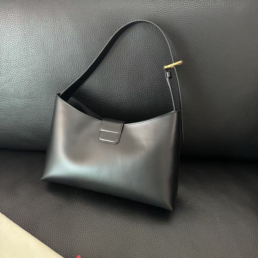 Ferragamo Trifolio Small Leather Shoulder Bag in Black