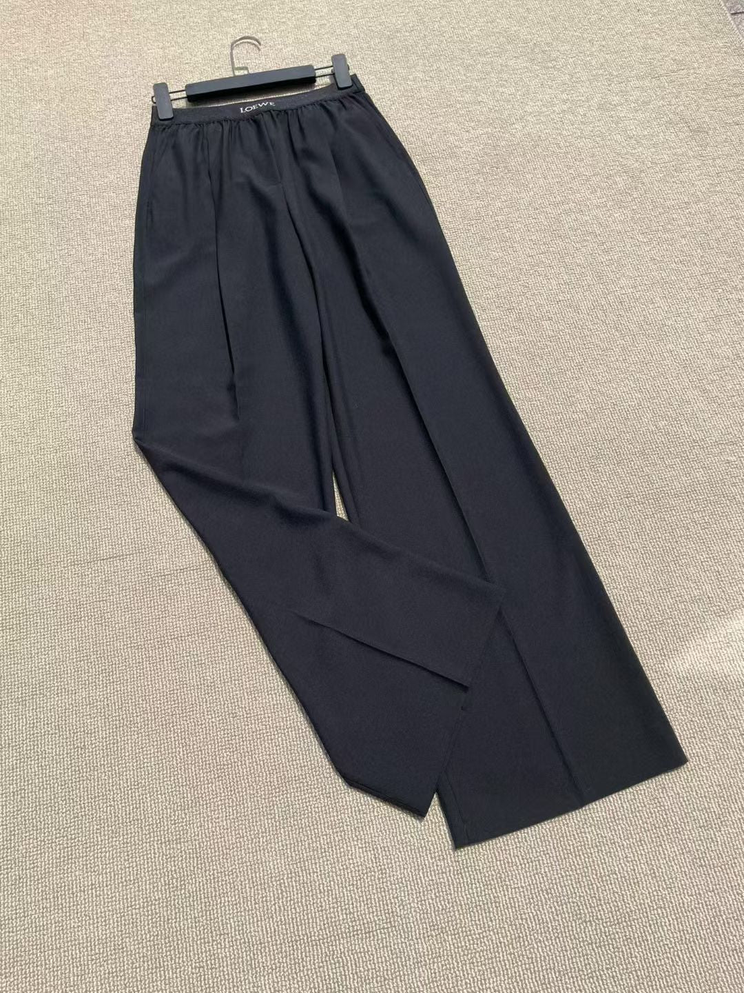 Loewe Wool Straight Leg Pants in Black/Gray, Size XS/S/M/L