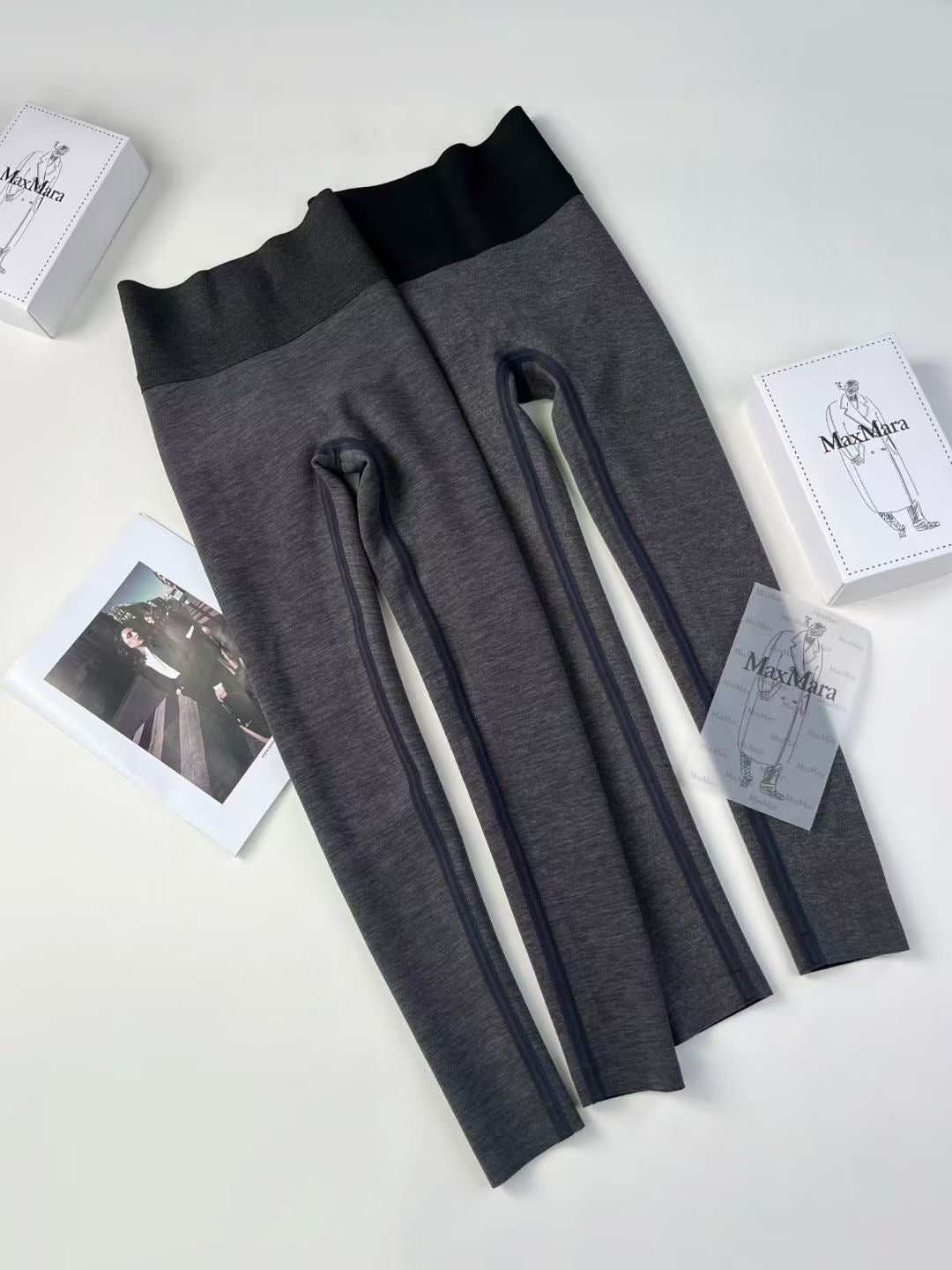 Max Mara Shaping Sanding Leggings in Black/Gray, Size M/L/XL
