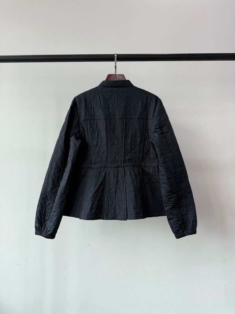 Moncler Craon Square-Quilted Short Padded Jacket in Brown/White/Black, Size 1/2/3/4