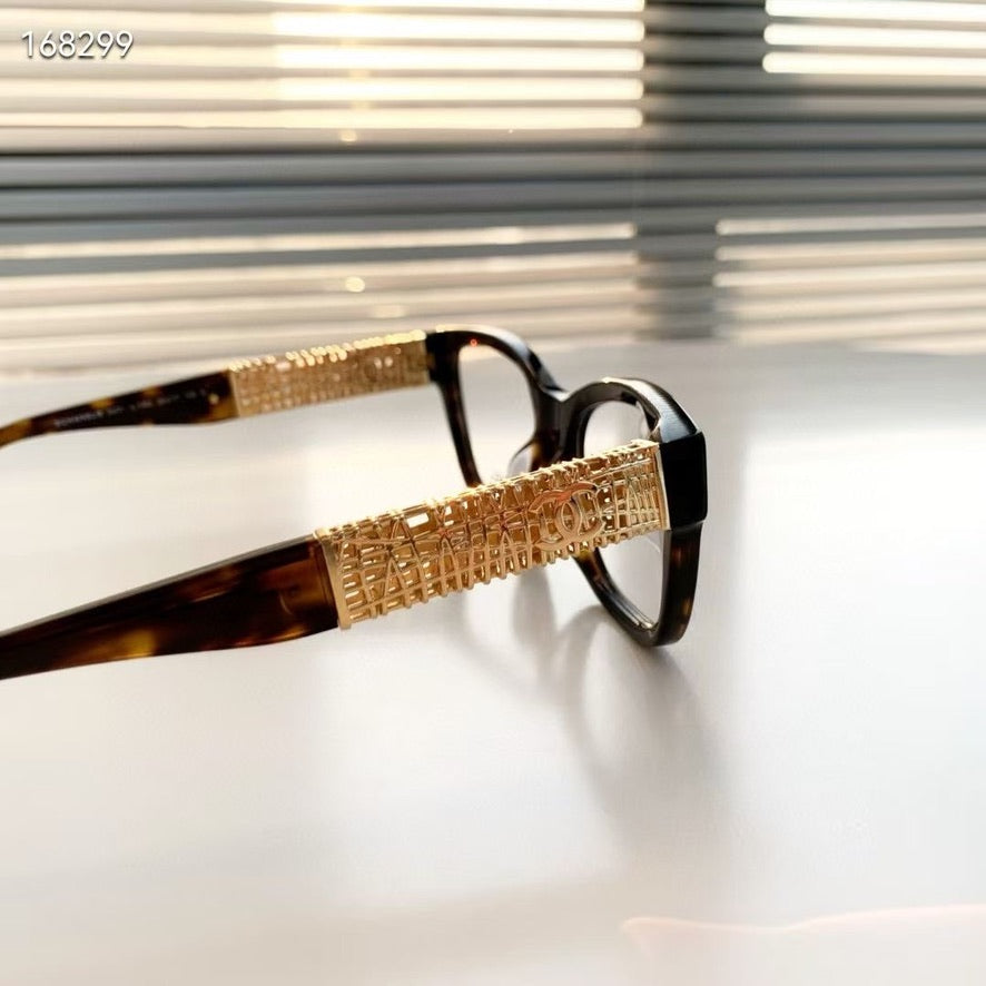 Chanel Cate Eye Optical Glasses in Red/Black/Brown CH3477