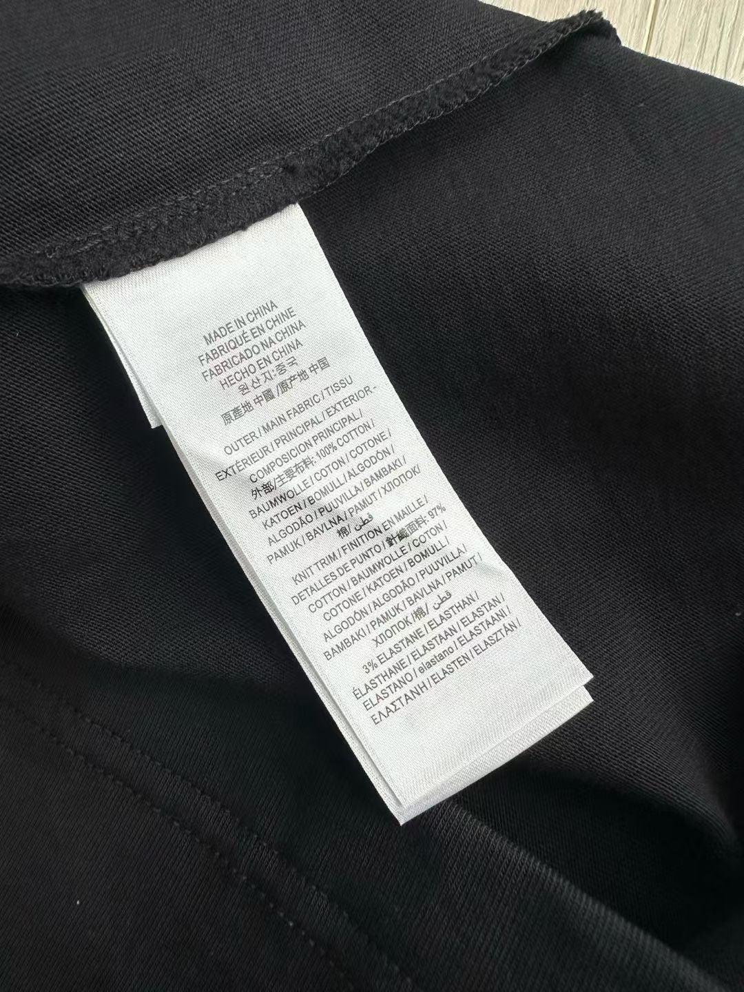 Burberry Long Sleeve Gothic Logo Cotton T-Shirt in Black