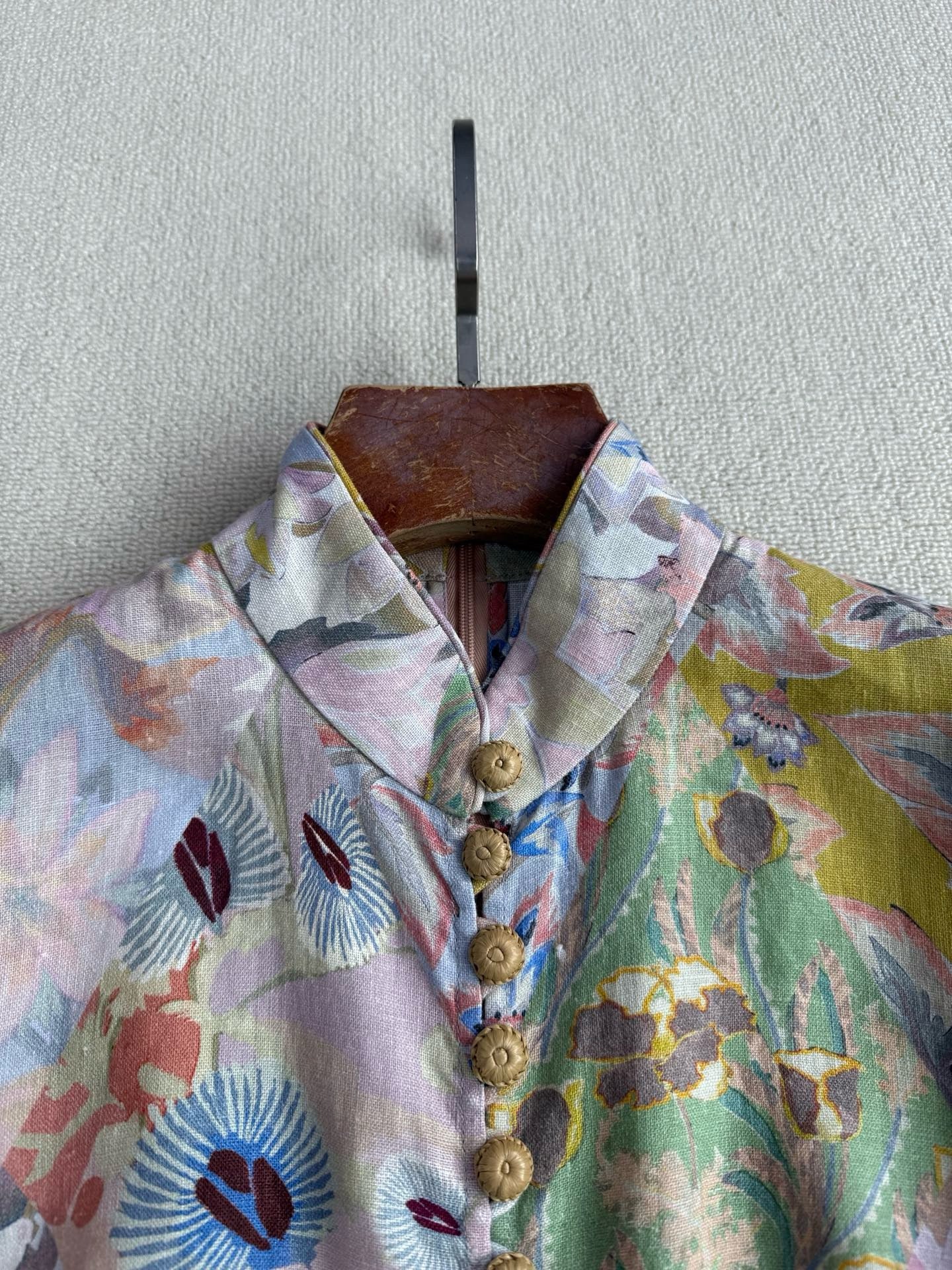 Zimmermann Floral Belted Linen Mididress, Size AU 0P/0/1/2/3