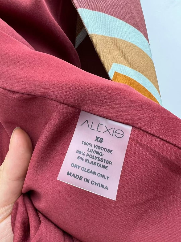 Alexis Solari Abstract Twill Blazer in Maroon, Size XS/S/M/L
