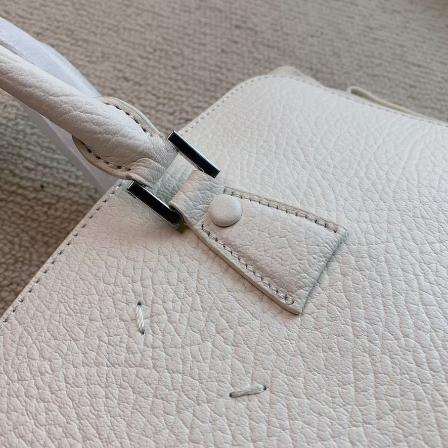 Maison Margiela 5AC Leather Backpack in White (14 x 12.5 x 4 in)
